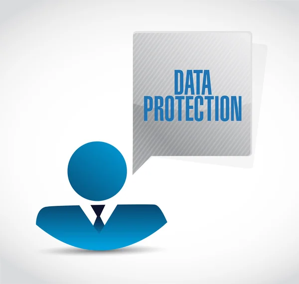 Ilustración de señal de mensaje de protección de datos — Foto de Stock