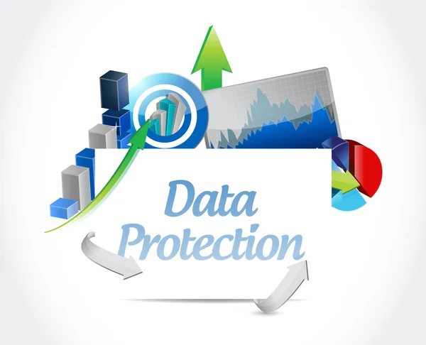 Assinatura de gráficos de negócios de proteção de dados — Fotografia de Stock