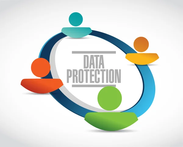 Data Protection network tecken illustration — Stockfoto