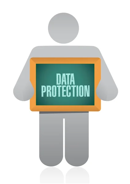 Data Protection holding sign illustration — Stock Photo, Image