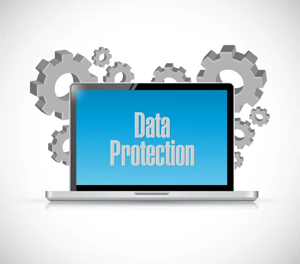 Dane ochrony laptopa znak ilustracja — Zdjęcie stockowe