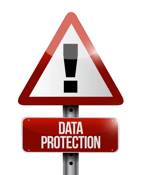 Data Protection warning sign illustration design — Stock Photo, Image