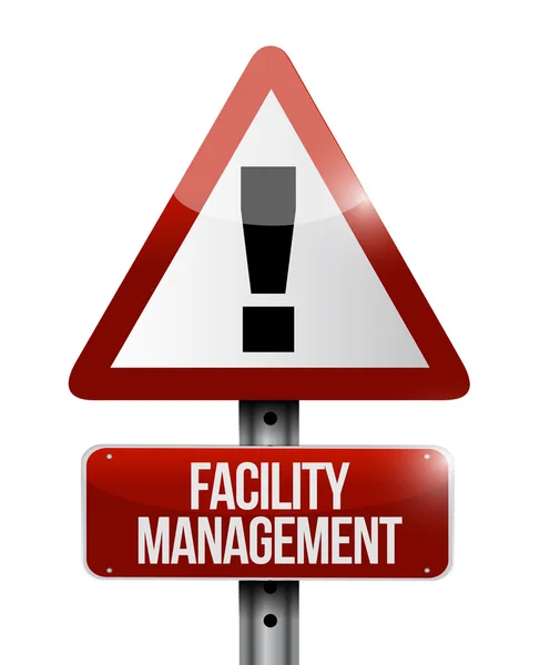 Facility management warning road sign — Stock Photo, Image