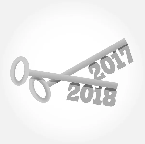 2017 2018 ange nycklar illustration design — Stockfoto