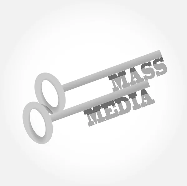 Massmedia nyckelbegreppet illustration design — Stockfoto