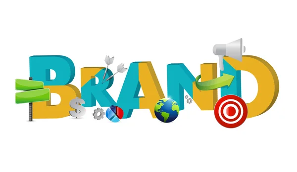 Brand testo icone concetto illustrazione design — Foto Stock