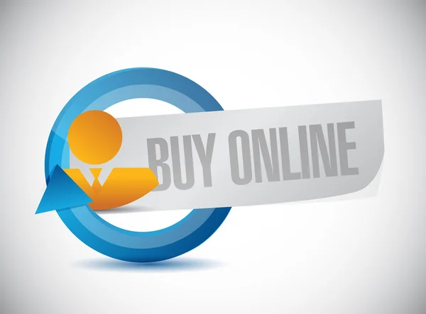 Kup online biznesmen cyklu znak — Zdjęcie stockowe