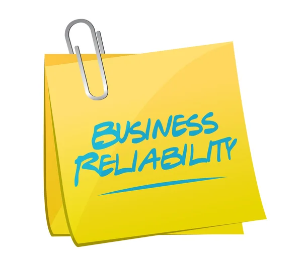 Business reliability memo post sign concept — Stock Photo, Image