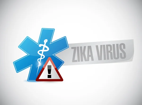 Zika virüs uyarı işareti kavramı illüstrasyon — Stok fotoğraf