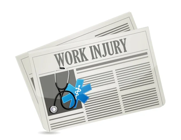 Working injury newsletter sign concept graphic — Stock Photo, Image