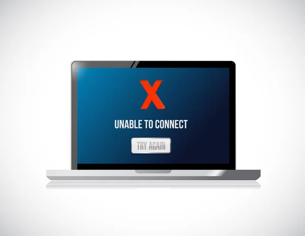 Computer unable to connect message sign concept — Stock Photo, Image