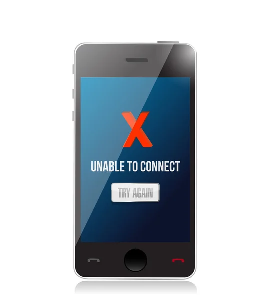 Phone unable to connect message sign concept — Stock Photo, Image