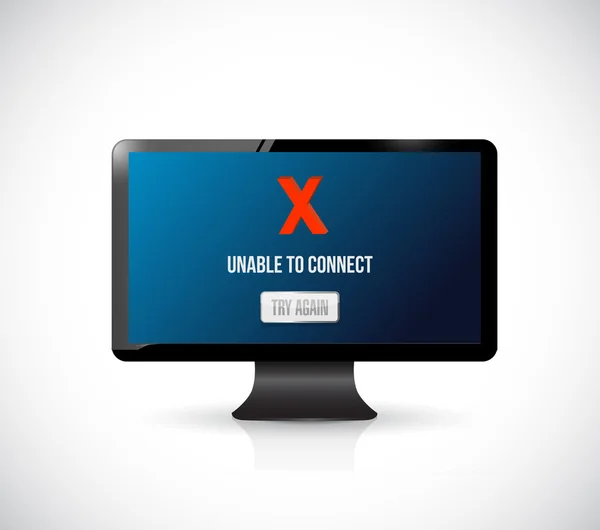 Computer kan geen verbinding maken bericht teken concept — Stockfoto