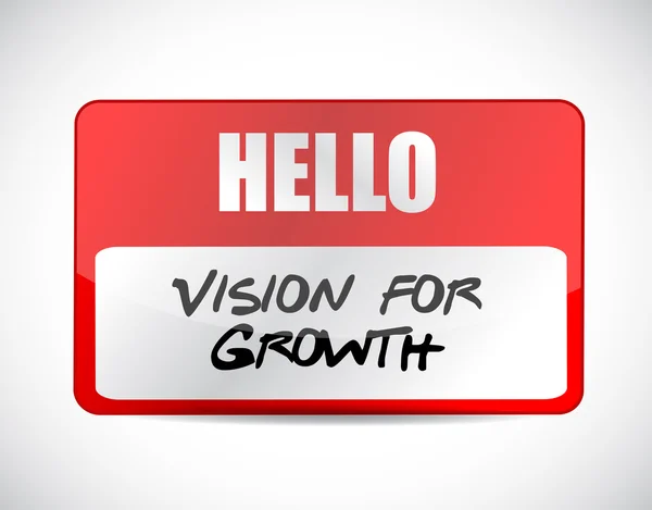 Visie op groei naam label teken bedrijfsconcept — Stockfoto