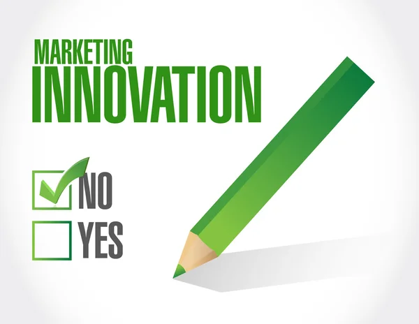 Nenhum sinal de aprovação de inovação de marketing — Fotografia de Stock