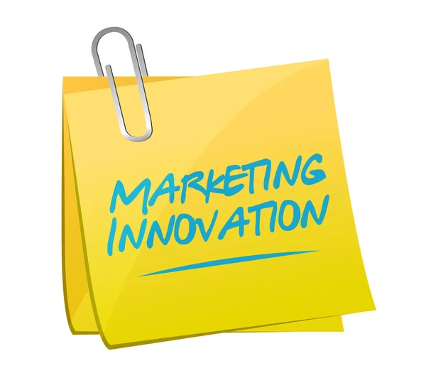 Marketing Innovación memorándum post signo concepto —  Fotos de Stock