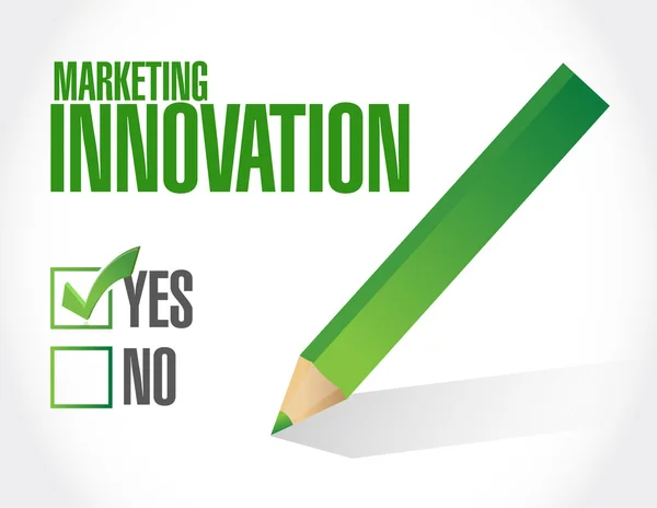 Marketing Innovazione segno di approvazione concetto — Foto Stock