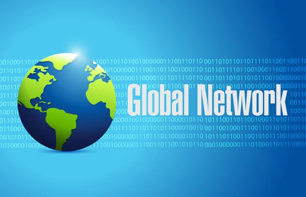 Global network binary globe sign concept — Stock Photo, Image