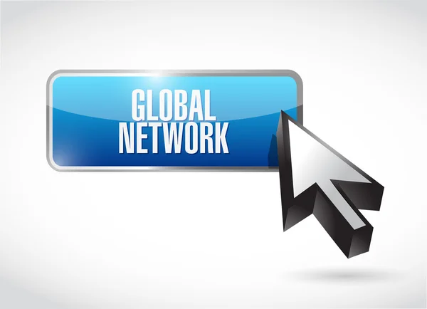 グローバル ネットワーク ボタン記号概念 — ストック写真