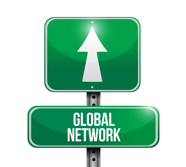 Concetto globale di segnaletica stradale di rete — Foto Stock