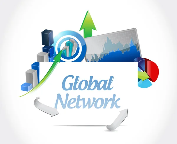Concepto de signo gráfico de negocio de red global —  Fotos de Stock