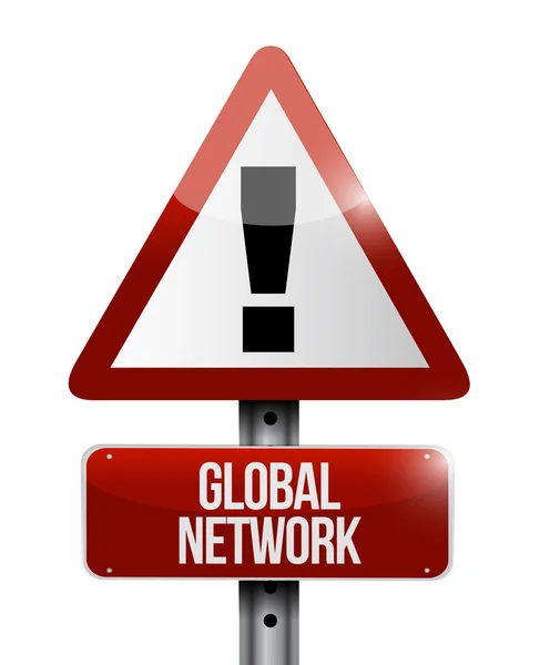 Küresel ağ uyarı işareti kavramı — Stok fotoğraf
