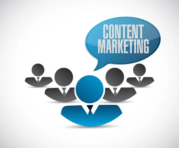 Content marketing concetto di segno di lavoro di squadra — Foto Stock