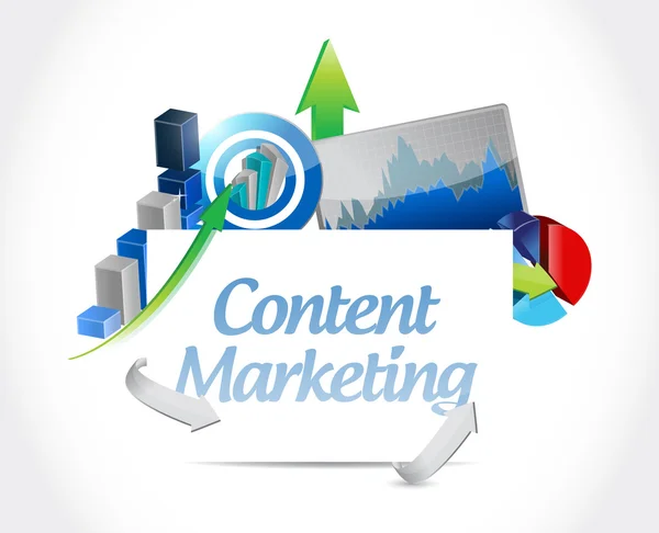 Content marketing bedrijfsconcept grafiek teken — Stockfoto