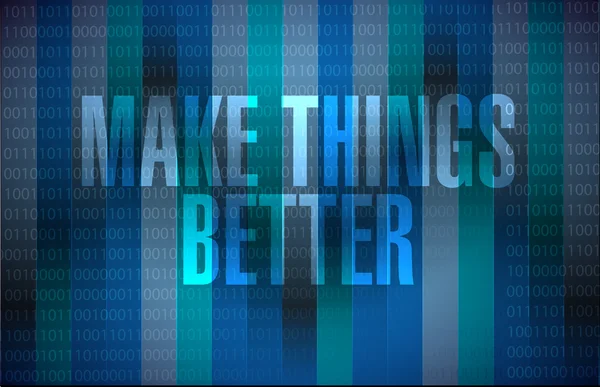 Make Things Better binary background sign concept — Stock Photo, Image