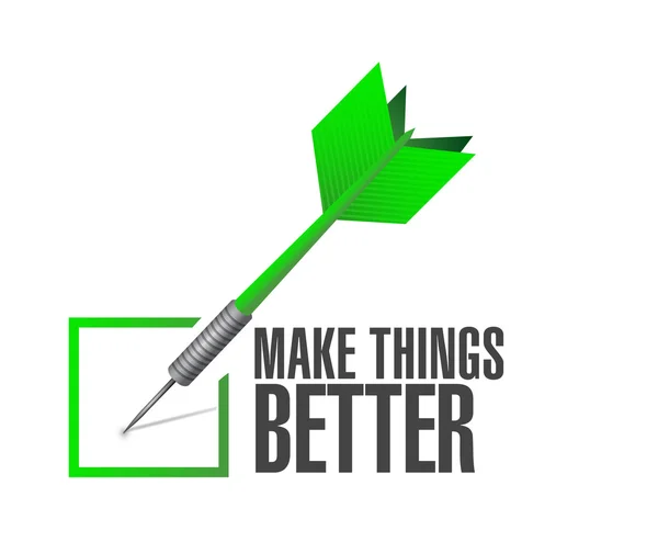 Make Things Better check dart sign concept — Stock Photo, Image