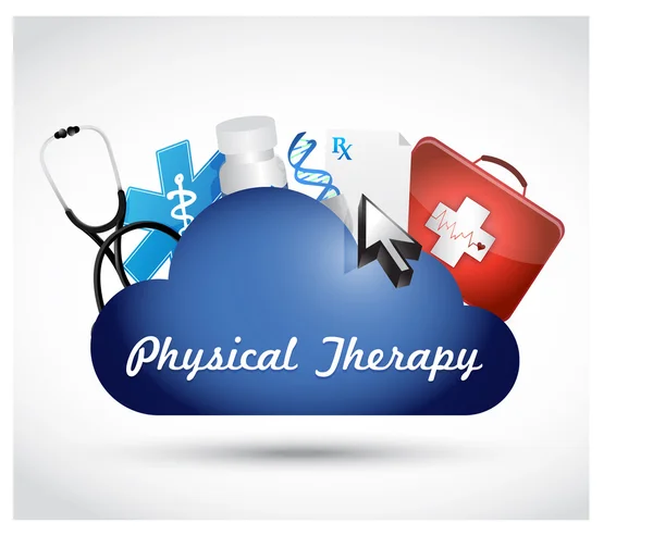 Fysisk terapi medicinska cloud isolerade tecken — Stockfoto