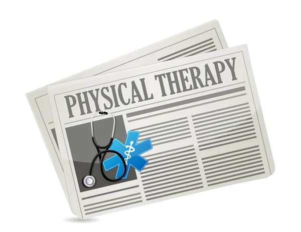 Physical therapy medical symbol and newspaper — Stock Photo, Image