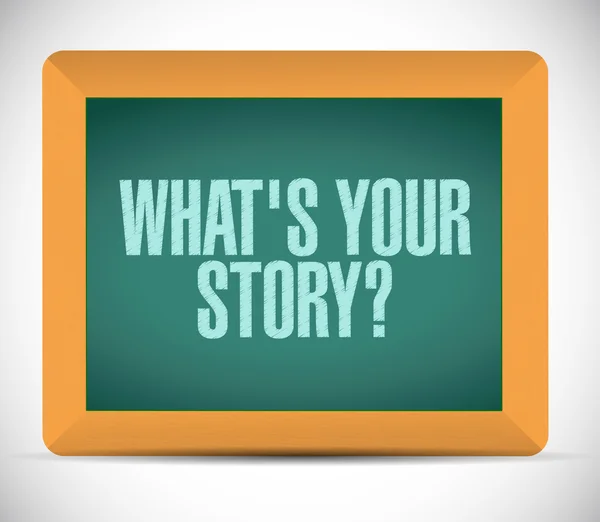 Wat is uw verhaal geïsoleerde schoolbord teken concept — Stockfoto