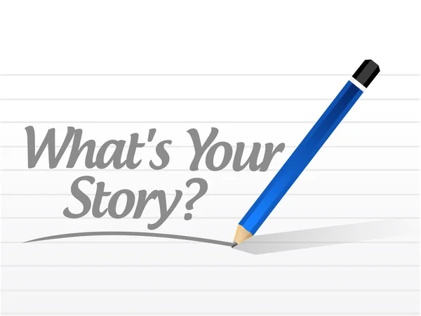 Wat is uw verhaal bericht post teken concept — Stockfoto