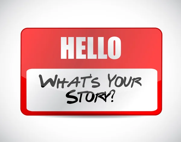 Wat is uw verhaal naam label teken concept — Stockfoto