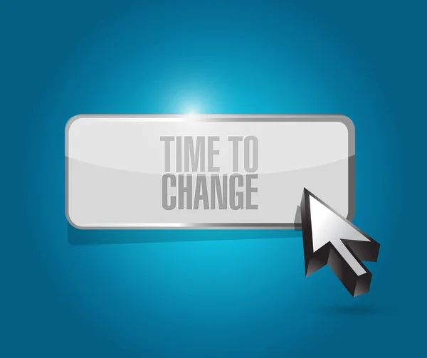 Tijd om verandering van de knop teken geïsoleerde concept — Stockfoto