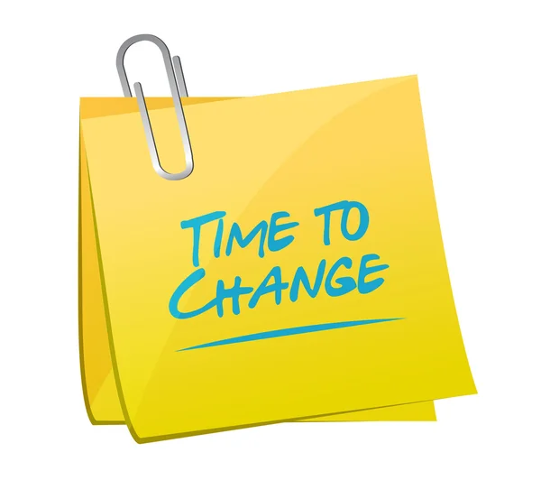 Time to change memo post sign isolated — Stock Photo, Image