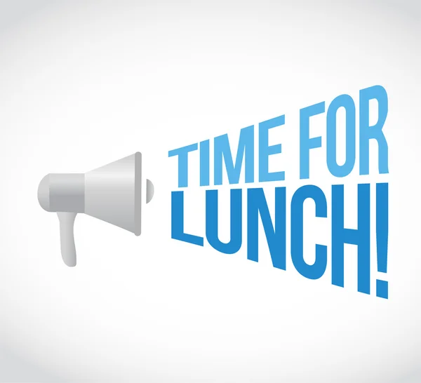 Hora para o almoço mensagem de texto alto-falante — Fotografia de Stock