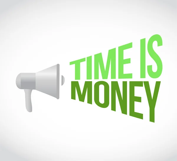 Tempo è denaro messaggio di testo altoparlante — Foto Stock