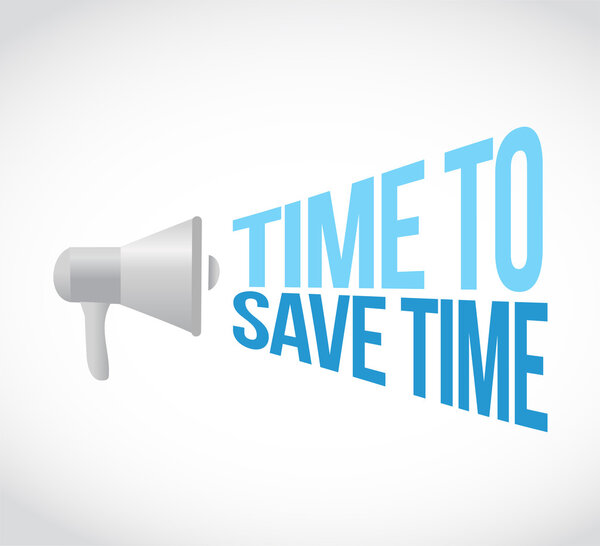 Time to save time loudspeaker text message illustration design