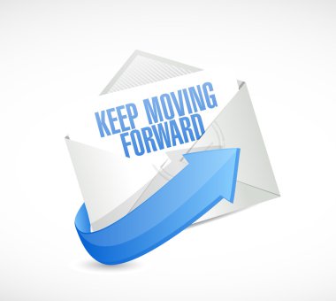 keep moving forward mail sign concept clipart