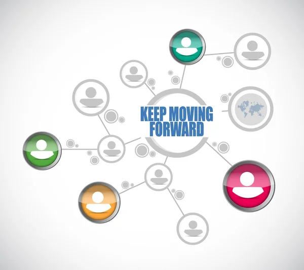 Keep moving forward people diagram sign concept — Stock Vector