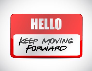 ileriye doğru isim etiketi işareti kavram yürümeye devam