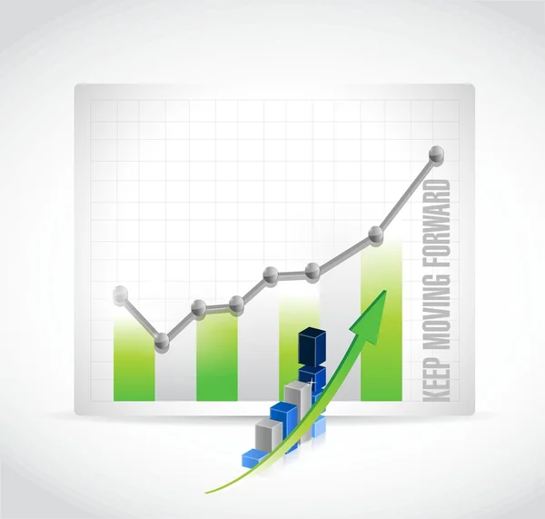 Continuar avançando conceito de sinal gráfico de negócios — Vetor de Stock