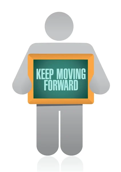 Keep moving forward hanging sign concept — Stock Vector