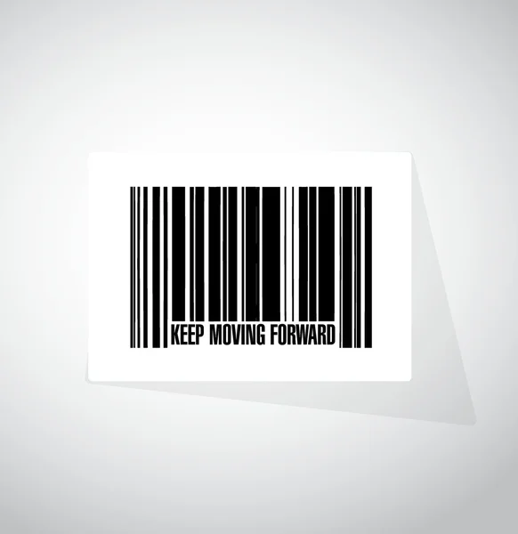 Blijven bewegen vooruit barcode teken concept — Stockvector