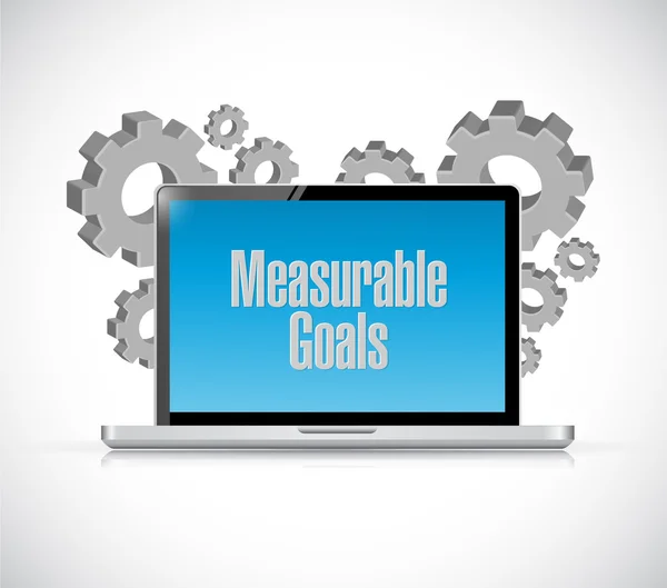 Measurable goals laptop sign concept — Stock Photo, Image