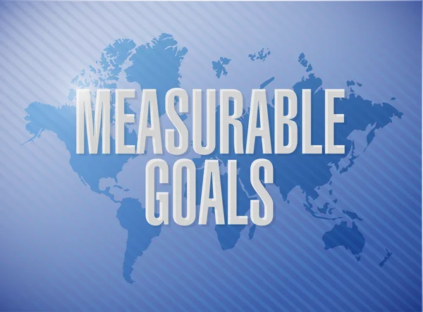 Measurable goals world map sign concept — Stock Photo, Image