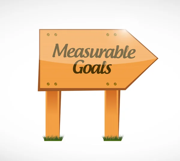 Measurable goals wood sign concept — Stock Photo, Image