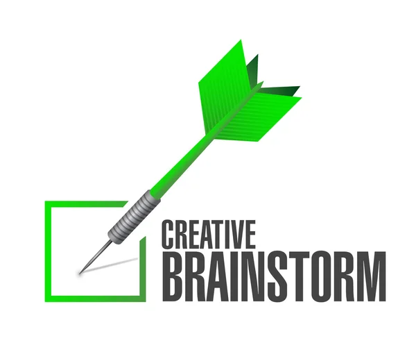 Creative Brainstorm vérifier fléchettes concept signe — Photo